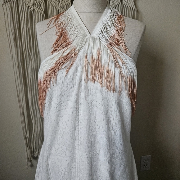 Shyanne Women's Fringe Halter Bodycon Dress L - Picture 3 of 15